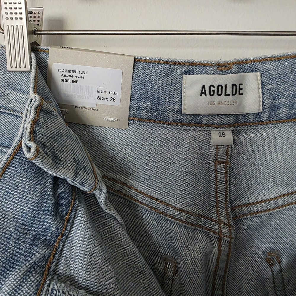 AGOLDE‎ Women’s Fold High Waist Relaxed Straight Leg Jeans Sideline Sz 26 - Picture 6 of 6